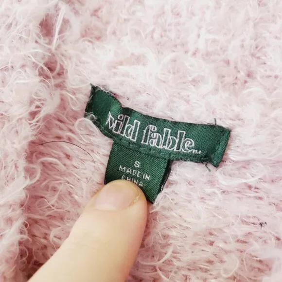 Wild Fable Eyelash Crop Barbie Y2K Mean Girls Bimbo Bubblegum Pink Sweater S - Picture 4 of 7